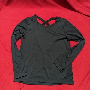 Nike Dri-Fit Elastika Criss Cross Open Back LS Top Shirt S Small EUC